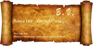 Baszler Versény névjegykártya
